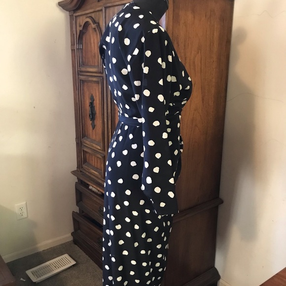 Vintage Frances Henaghan Lord& Taylor Classic Polka Dot Wrap Dress - Picture 3 of 9